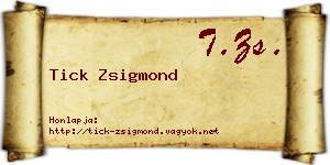 Tick Zsigmond névjegykártya